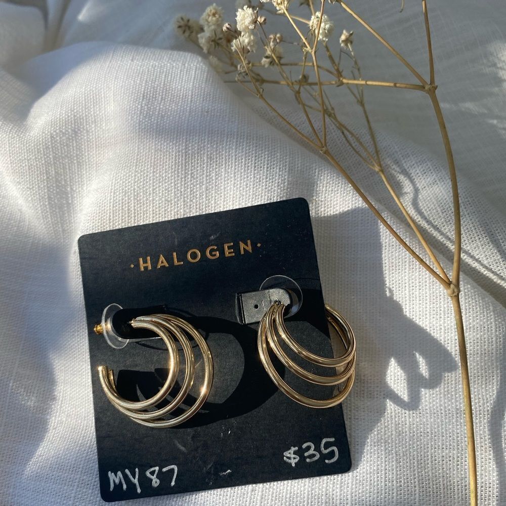 Halogen gold hoops 